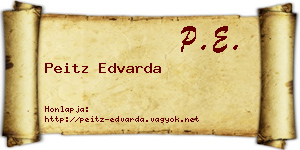 Peitz Edvarda névjegykártya